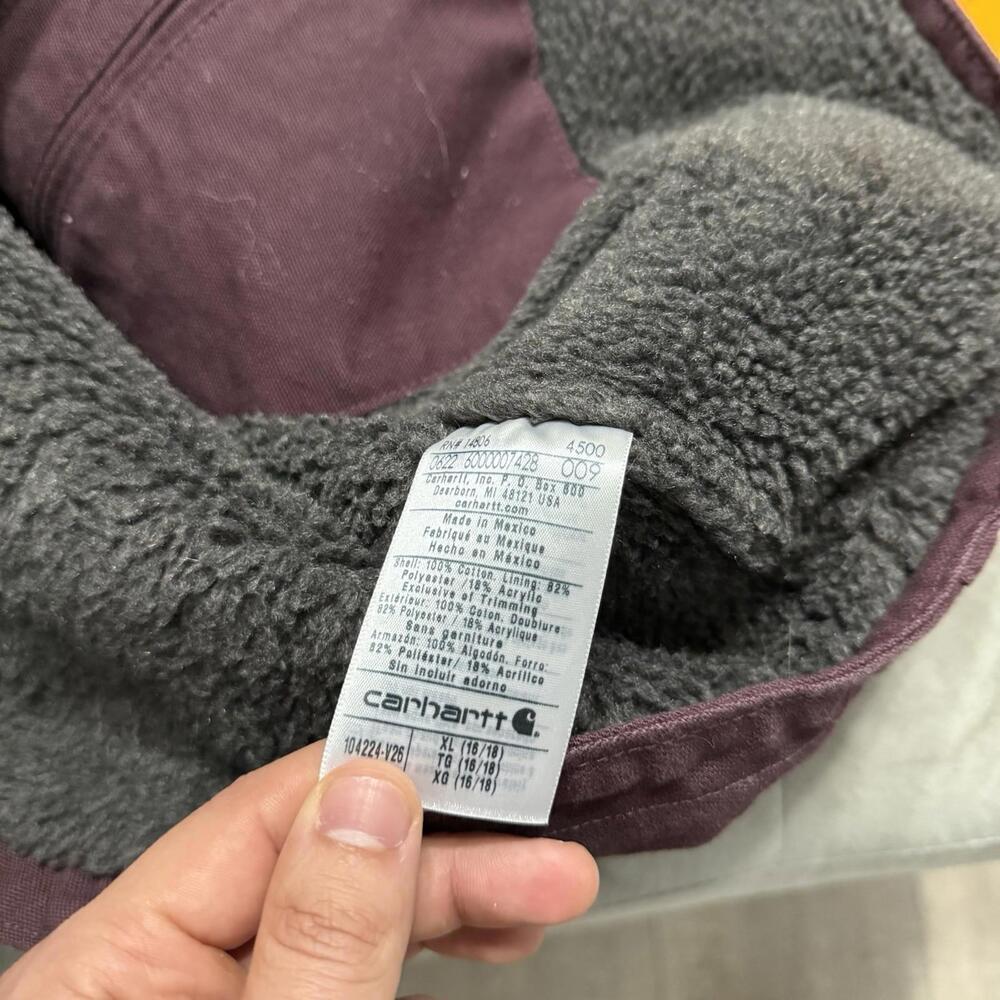 Carhartt Duck Canvas Burgundy Sherpa Lined Vest Womens Size XL  16-18 OV4277-W - Picture 6 of 10
